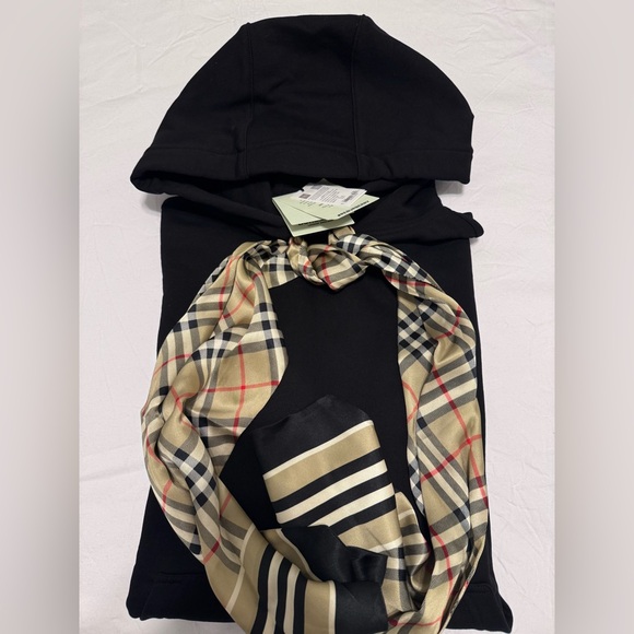 Burberry Scarf Tie Cott Hoodie size XS - Picture 6 of 10